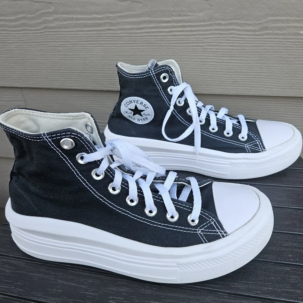 CONVERSE Chuck Taylor All Star Move Hi Black 568497C Chunky Platform Women's 9 - Picture 16 of 16